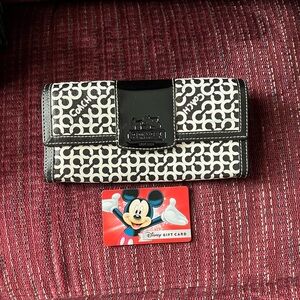 Coach Monogram Black and White Wallet